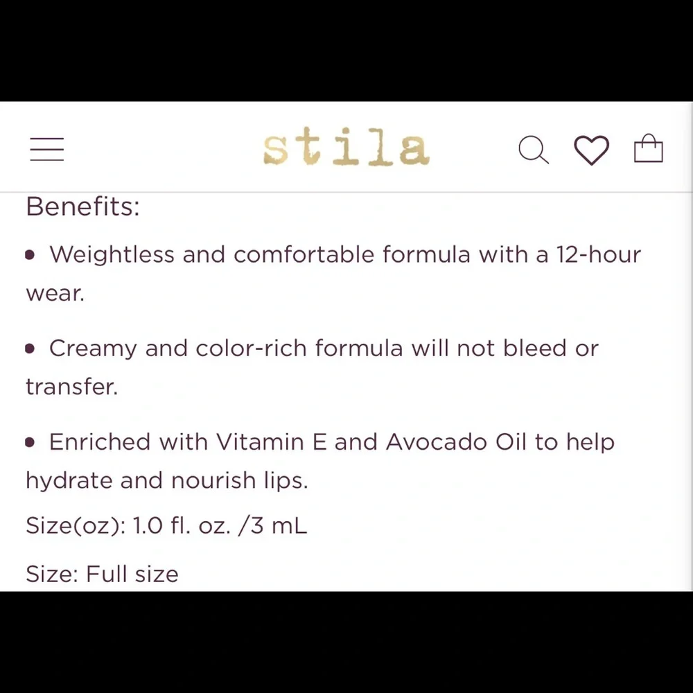 NIB Stila Stay All Day Liquid Lipstick in Angelo - Soft Peachy Nude - Full Size